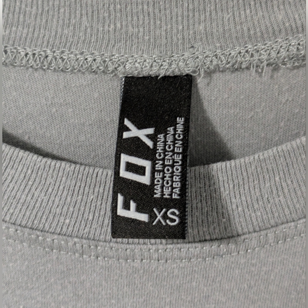 **3/$16 SALE - Fox Women's Gray and Blue Lightning Bolt 3/4 Tee - Picture 4 of 5